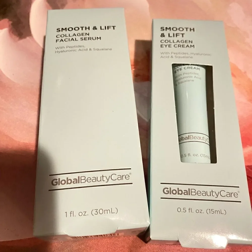 🛍️Global Beauty care Smooth & lift Collagen facial Serum & Eye Cream set of 2💥
